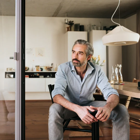 Man sitting on a chair